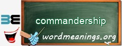 WordMeaning blackboard for commandership